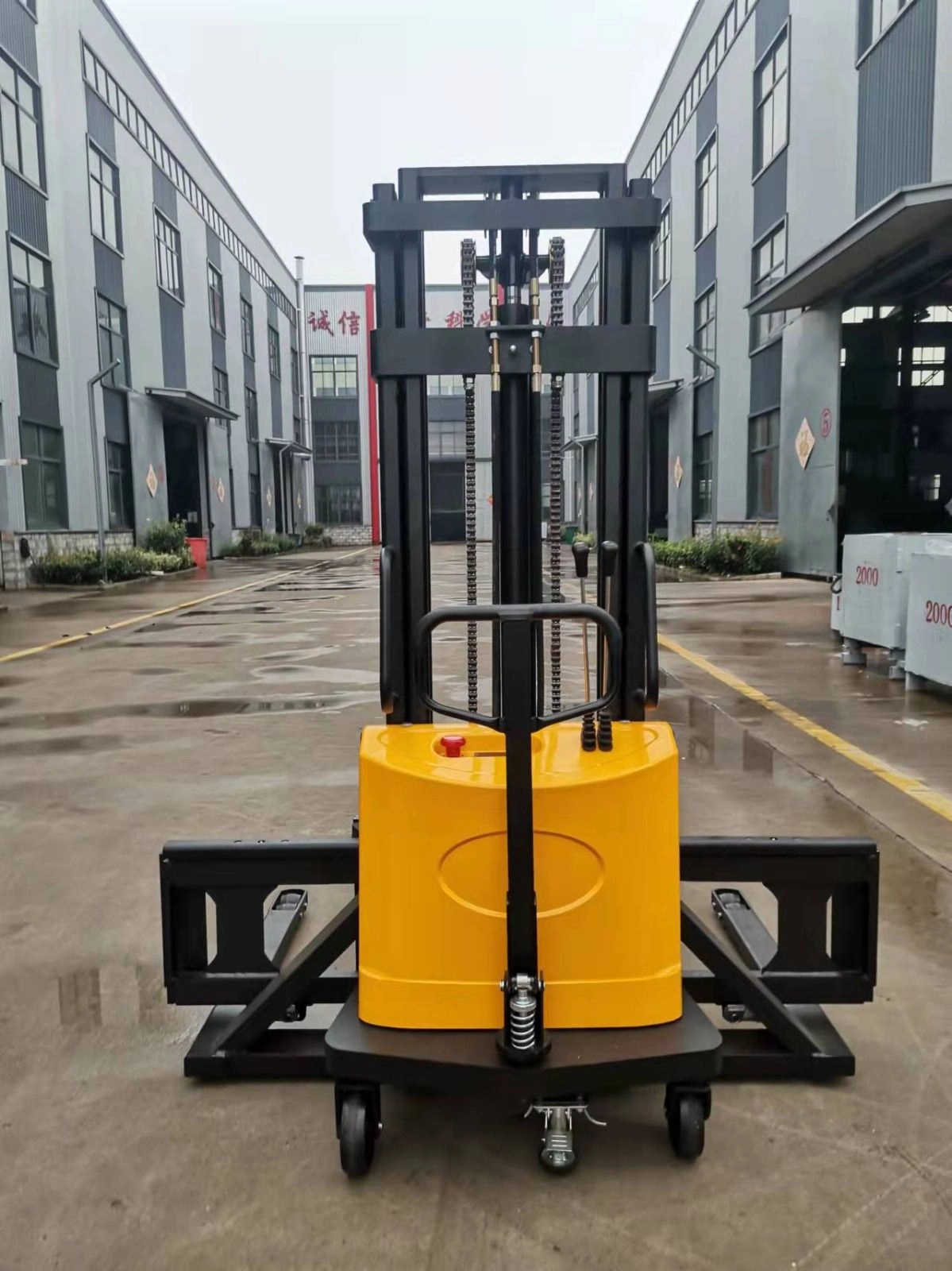 Semi Electric Stacker with Wide Leg