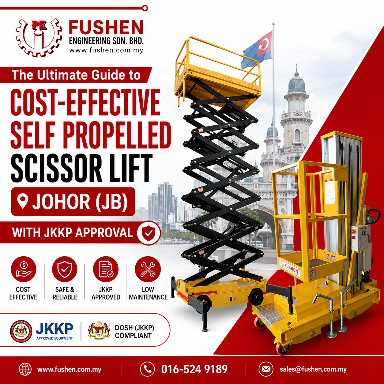 2026 The Top-Rated Self Propelled Scissor Lift Solutions for Massive Warehouses in Johor Bahru | Self Propelled Scissor Lift Supplier Johor JB